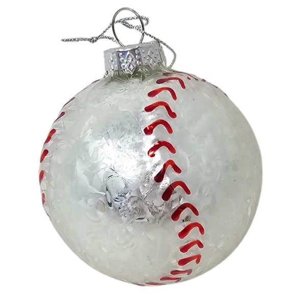 3" Baseball Glass Ornament, Christmas Party Decor - Picture 4 of 4